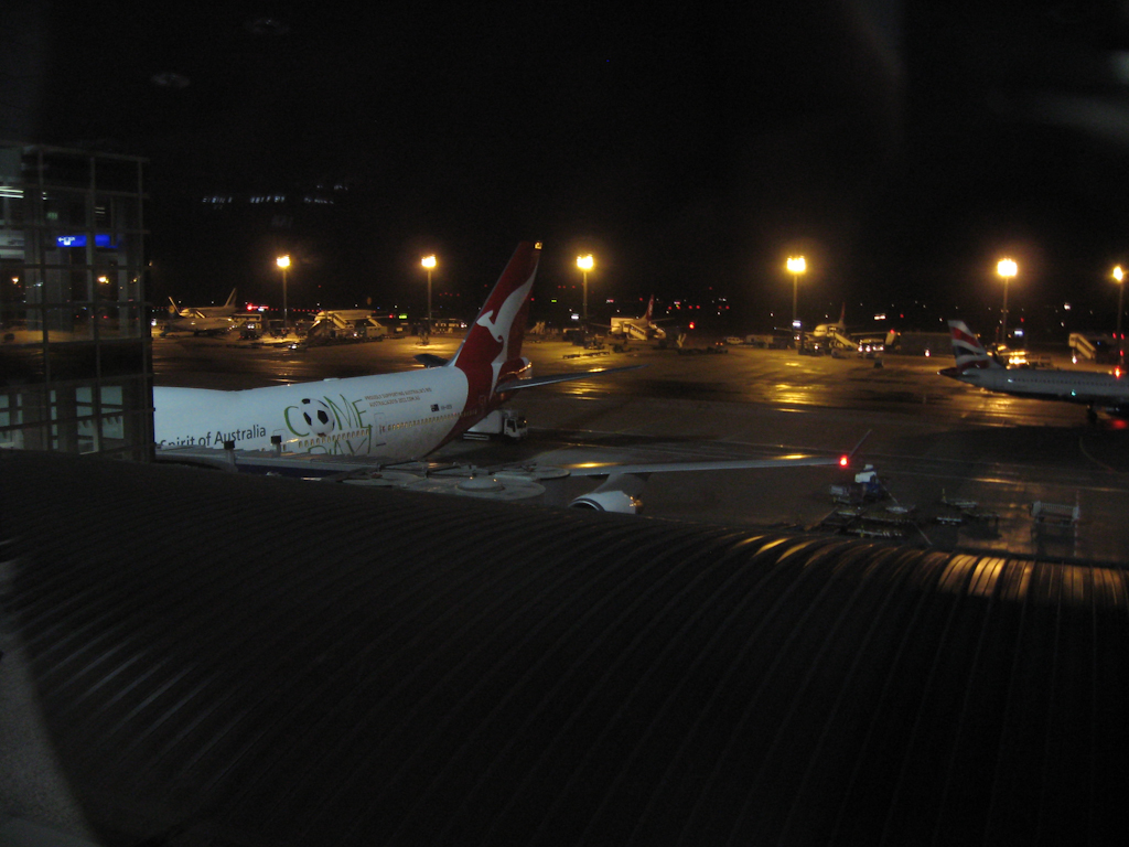 Qantas 747-400 at the Frankfurt airport